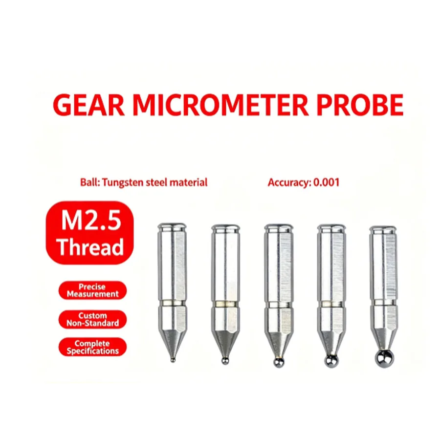 New model is here - Centimeter/Micrometer Gear Special Alloy Ball Measuring Needle Modular Pitch Probe
