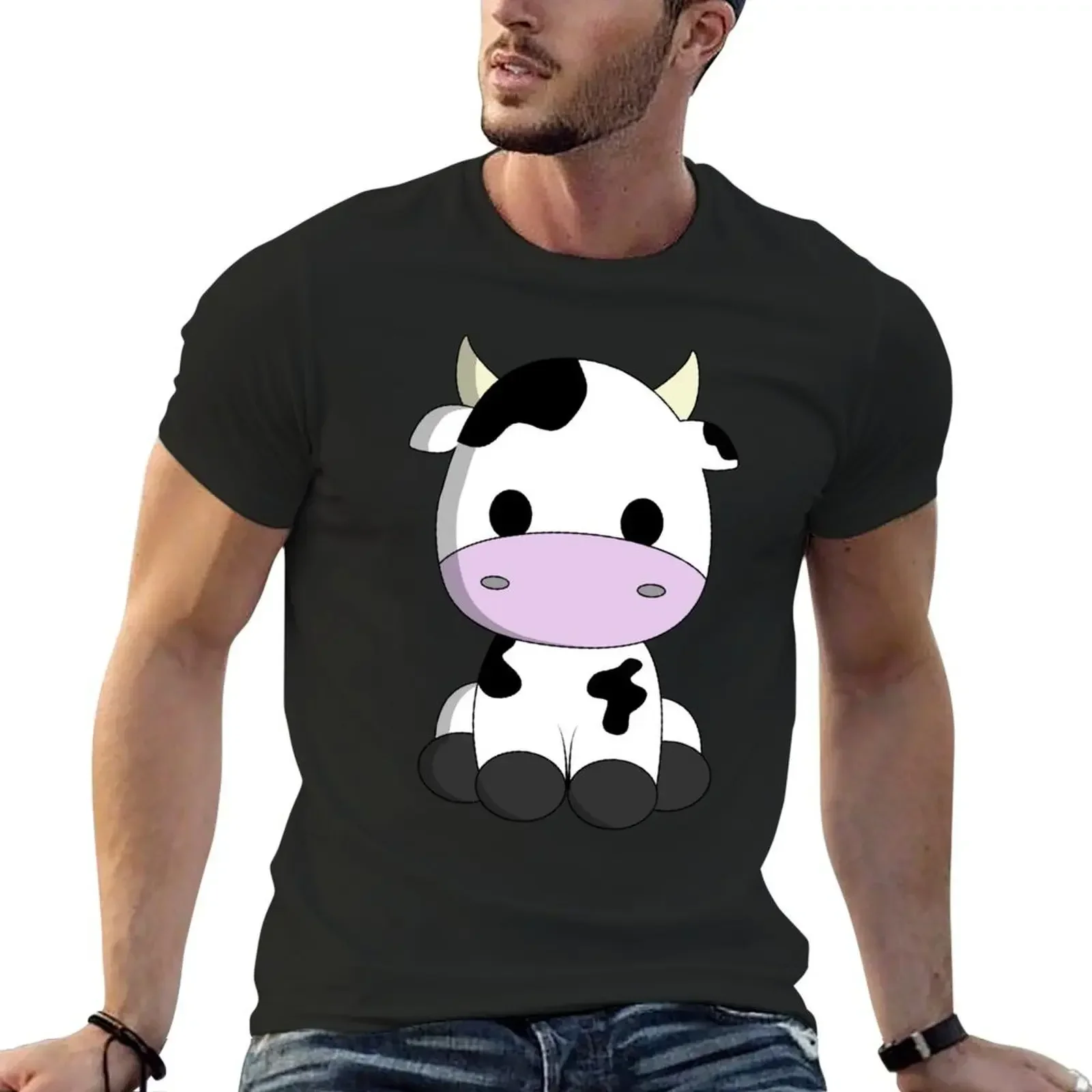 Cute kawaii baby cow cartoon T-Shirt sublime hippie clothes sports fans mens funny t shirts