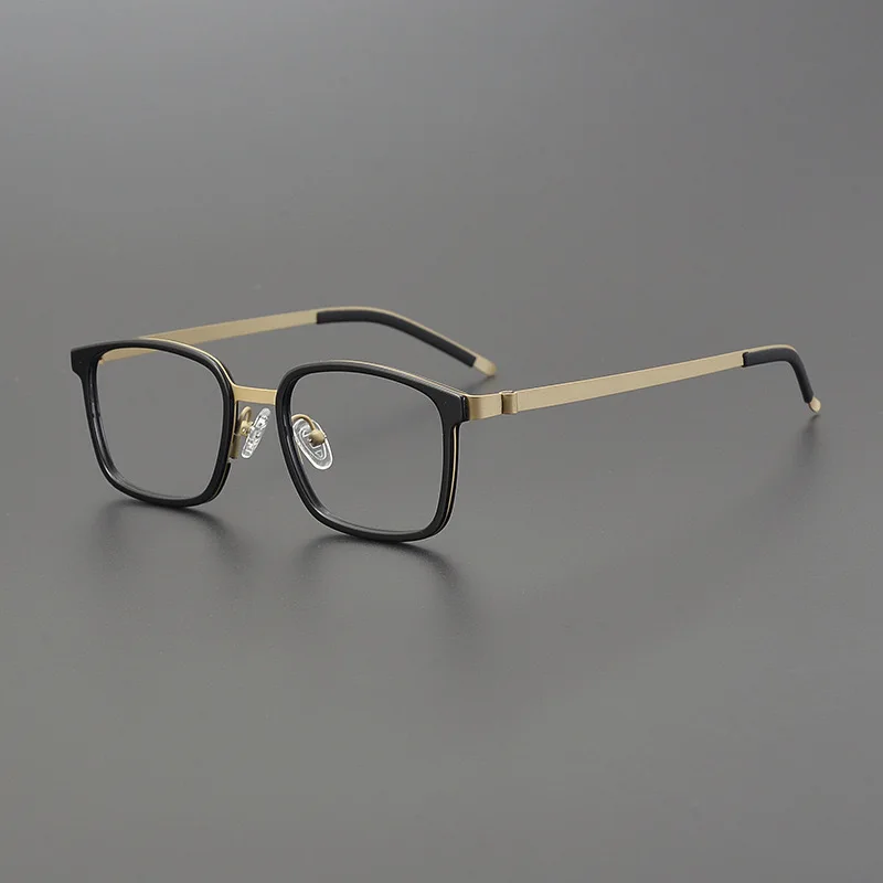 

Vintage screw-free square glasses frame acetate fiber glasses frame can be equipped with prescription glasses.