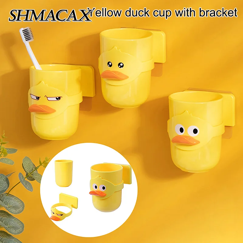 

3In1 Yellow Duck Toothbrush Cup Portable Toothbrush Washing Mouth Cups Plastic Home Hotel Tooth Brush Holder Bathroom Accessorie