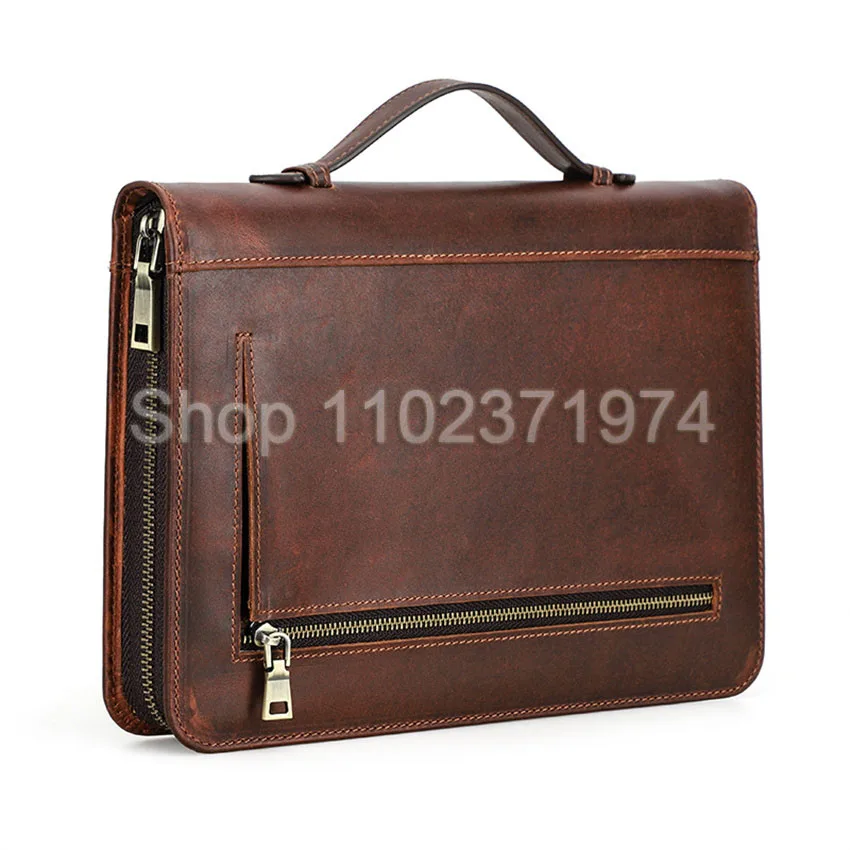 Retro Leather Zipper Clutch A5 Book Cover Journal Office Diary Travel Notebook Cover Case Protector Sleeve for School office