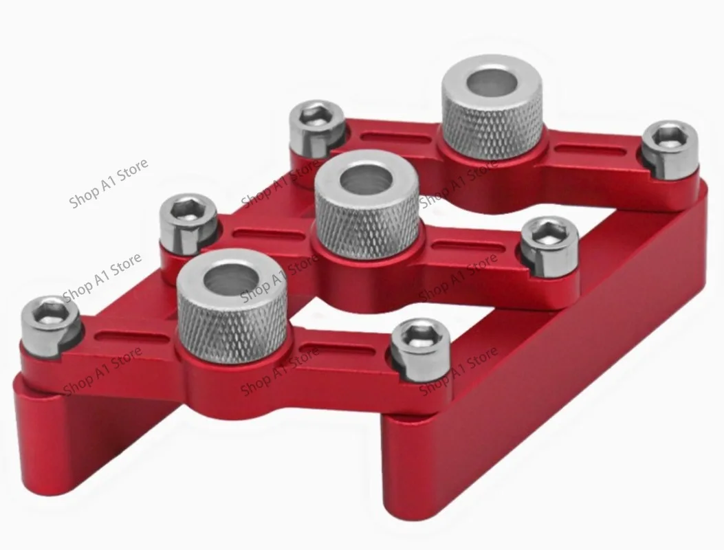 Woodworking log tenon 3-in-1 hole opener, adjustable plate positioning hole punch 90 degree straight hole positioner