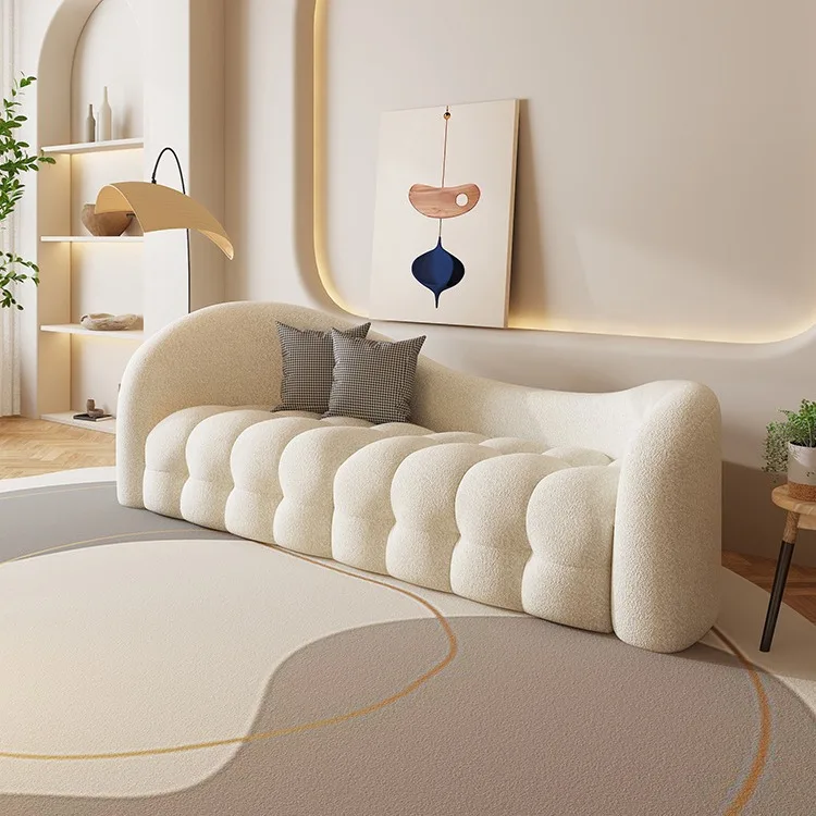xj-Sofa Fabric Sofa Living Room Simple Small Sofa Internet Celebrity Beauty Salon Clothing Store Rest Area Cloud Sofa Chair*