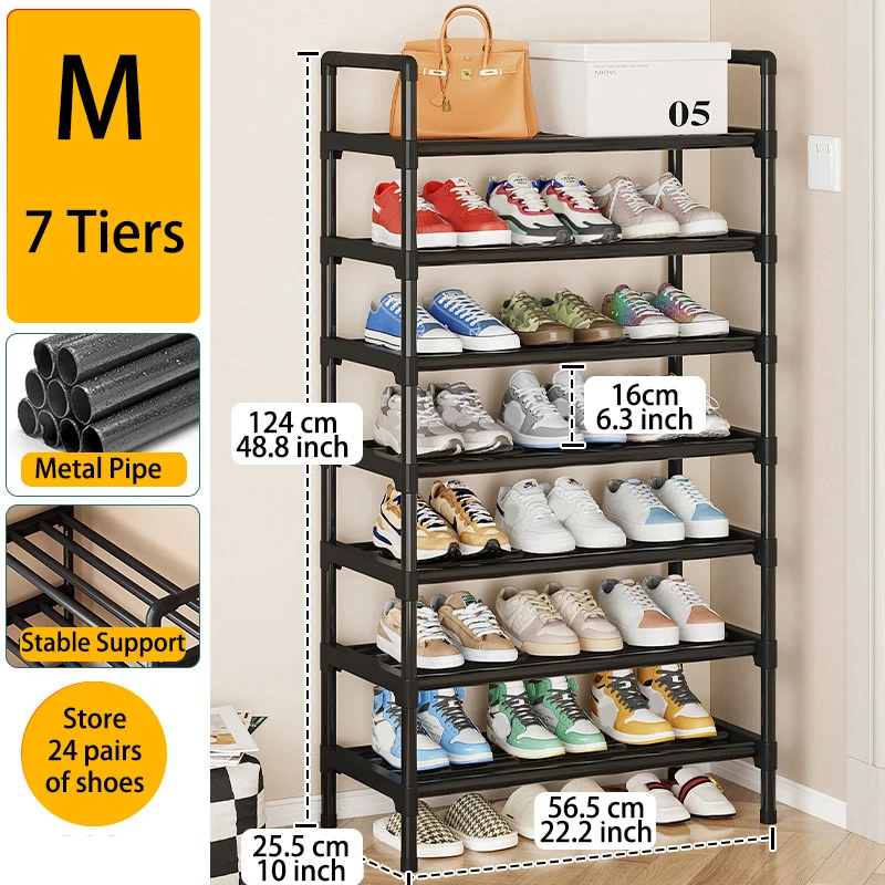 Meerlaags metalen schoenenrek, grote capaciteit schoenenopberger voor entree, kast, garage, schoenenplank voor woonkamer - afbeelding 1