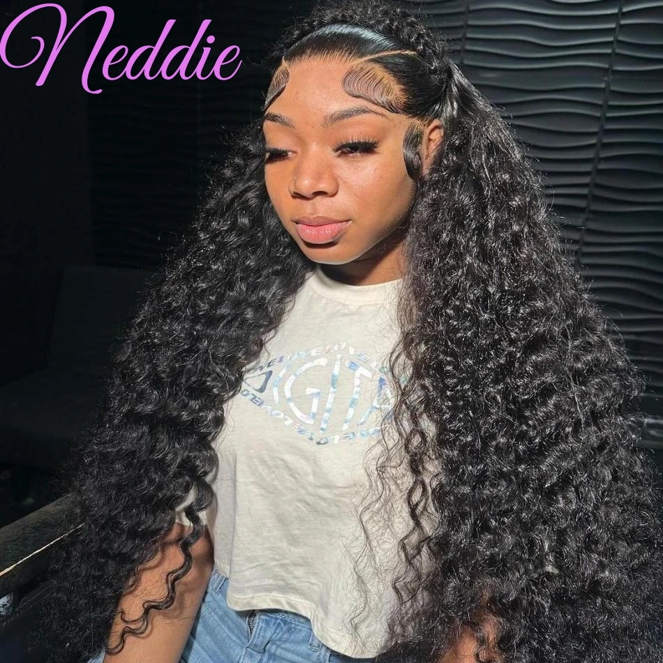 Water Wave Lace Frontal Wig 13X4 13x6 Hd Lace Front Wigs 30 40 Inch Curly Wigs Human Hair Brazilian Preplucked For Women