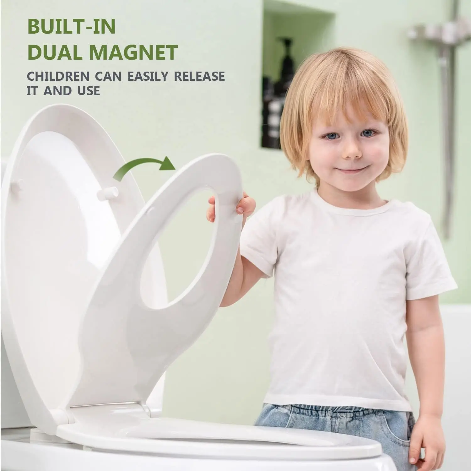 Toilet Lid WC  Toilet Seat for Both Adults and Children V-shaped Quick-release Universal Toilet Lid  Bathroom Accessories