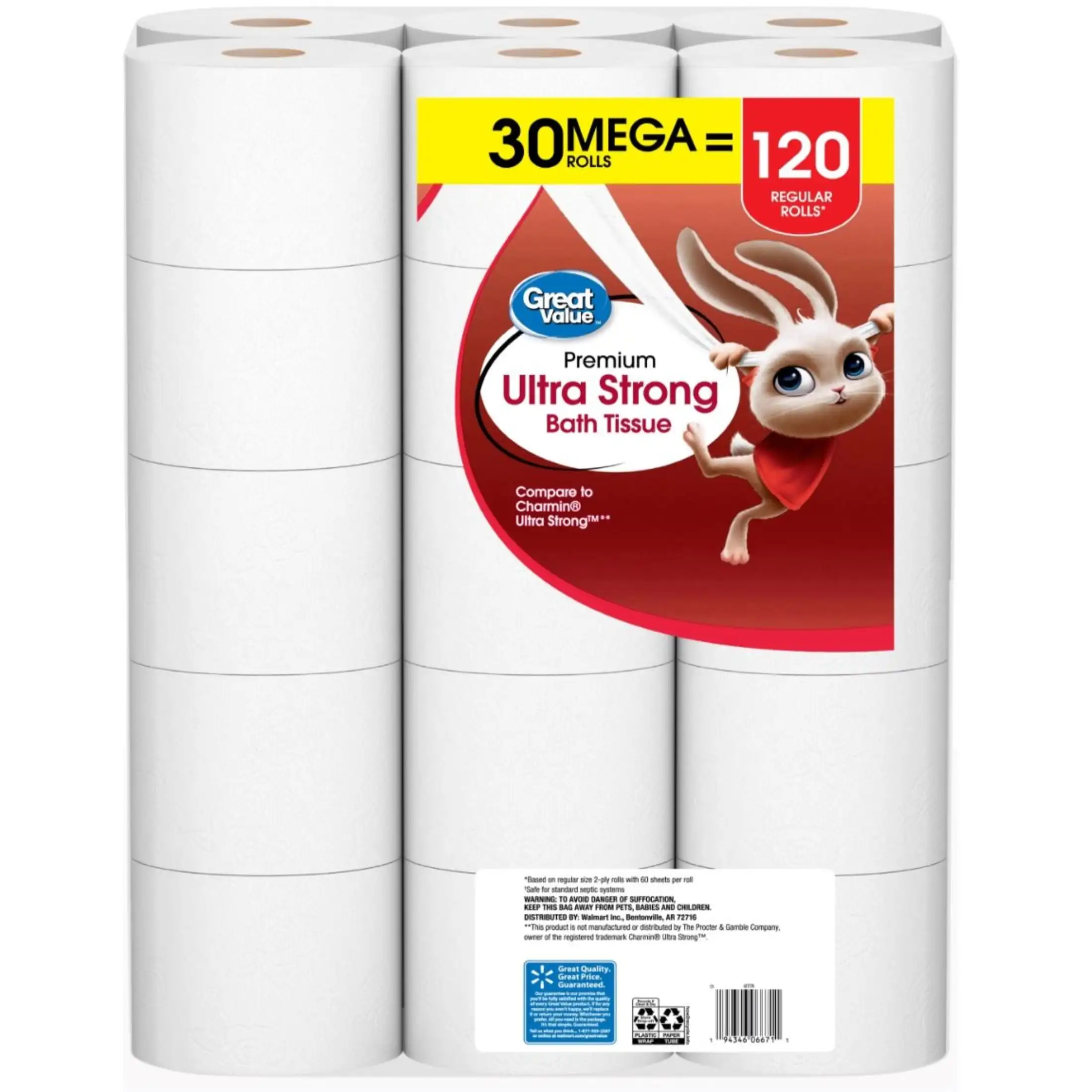 Ultrasterk 2-laags toiletpapier, 30 megapier rollen