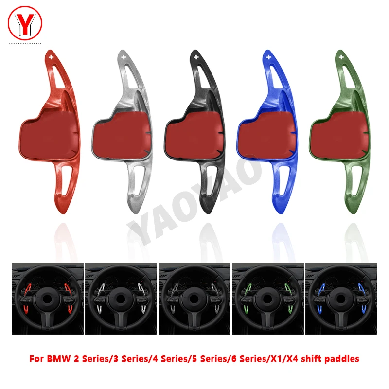 

2PCS Steering Wheel Paddle Shifter Extensions Trim Decal Shift Paddle Blade Sticker For BMW 1-7 Series F10 F18 F30 F32 F07 F48
