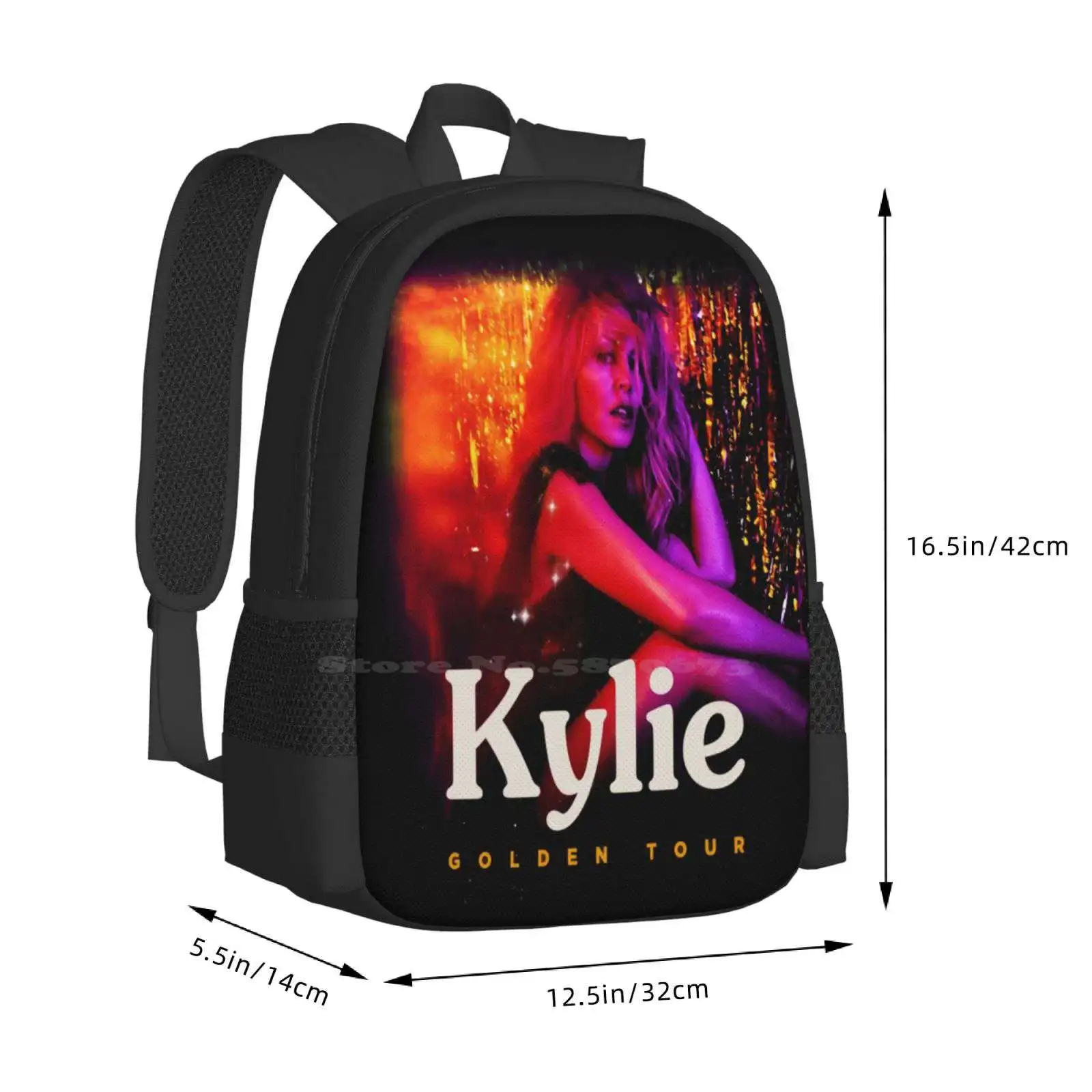 Golden Tour Mochila com design de impressão 3D Bolsa de estudante Golden Tour Kylie Minogue