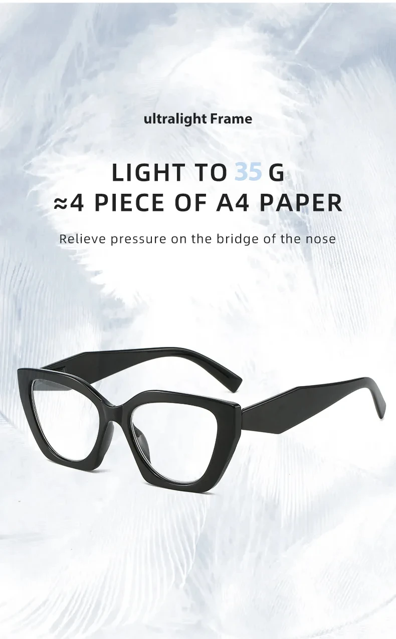 Neu in Cat Eye Optische Gläser Frauen Myopie Brillen Hyperopie Lesebrille Anti Blaues Licht Computer Brille – Detail 7