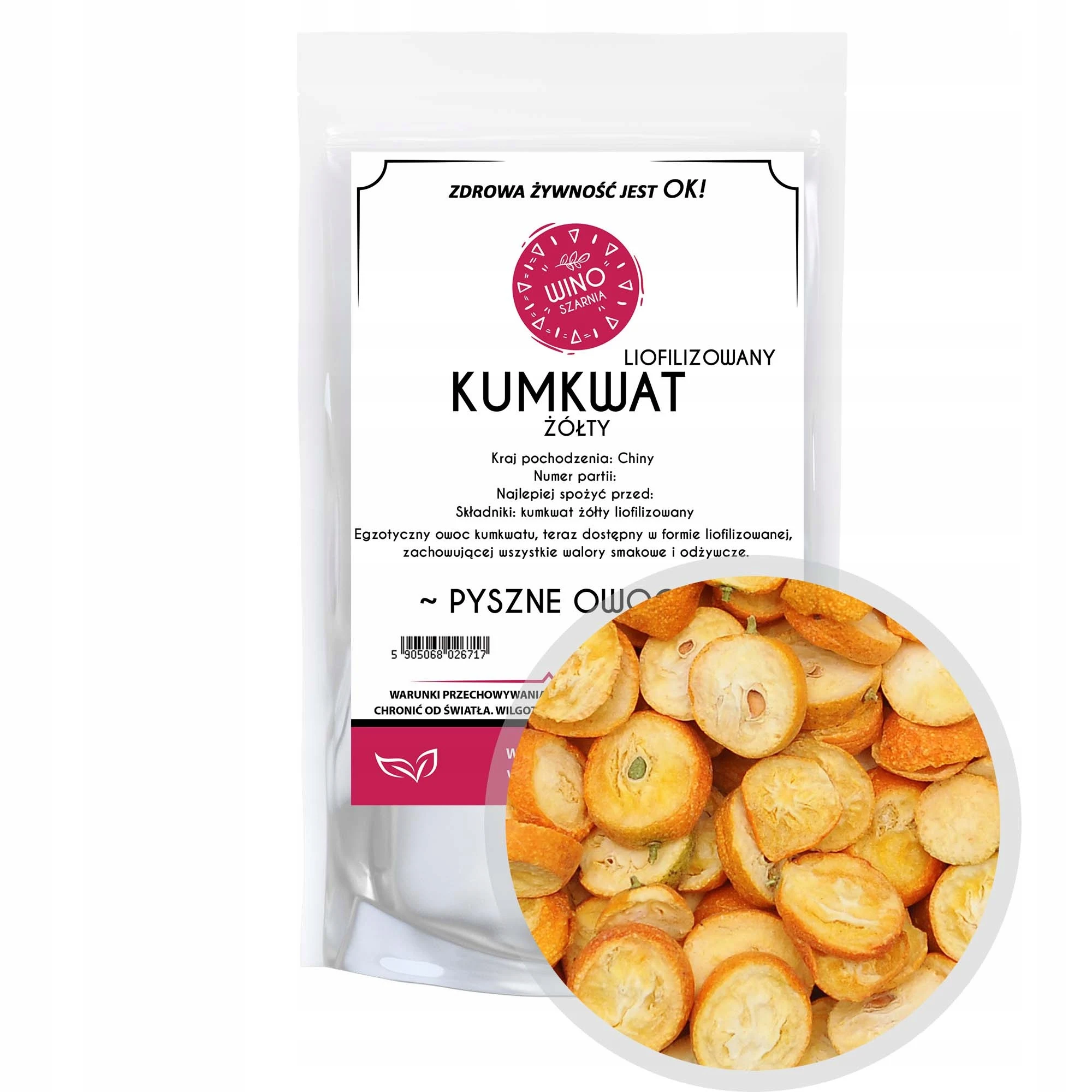 Kumquat gele gevriesdroogde helften - 20g Kumquat-fruit