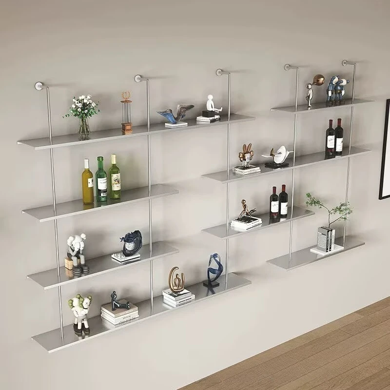 Minimalist shelf wall bookshelf wall-mounted shelf metal wine rack wall-mounted display rack Italian baffle shelf