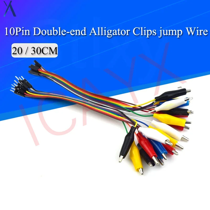 

20cm 30cm 10pin Double-end Alligator Clips jump Wire Male Female Crocodile Clip Test Lead Jumper Wire Line Cable DIY Connection