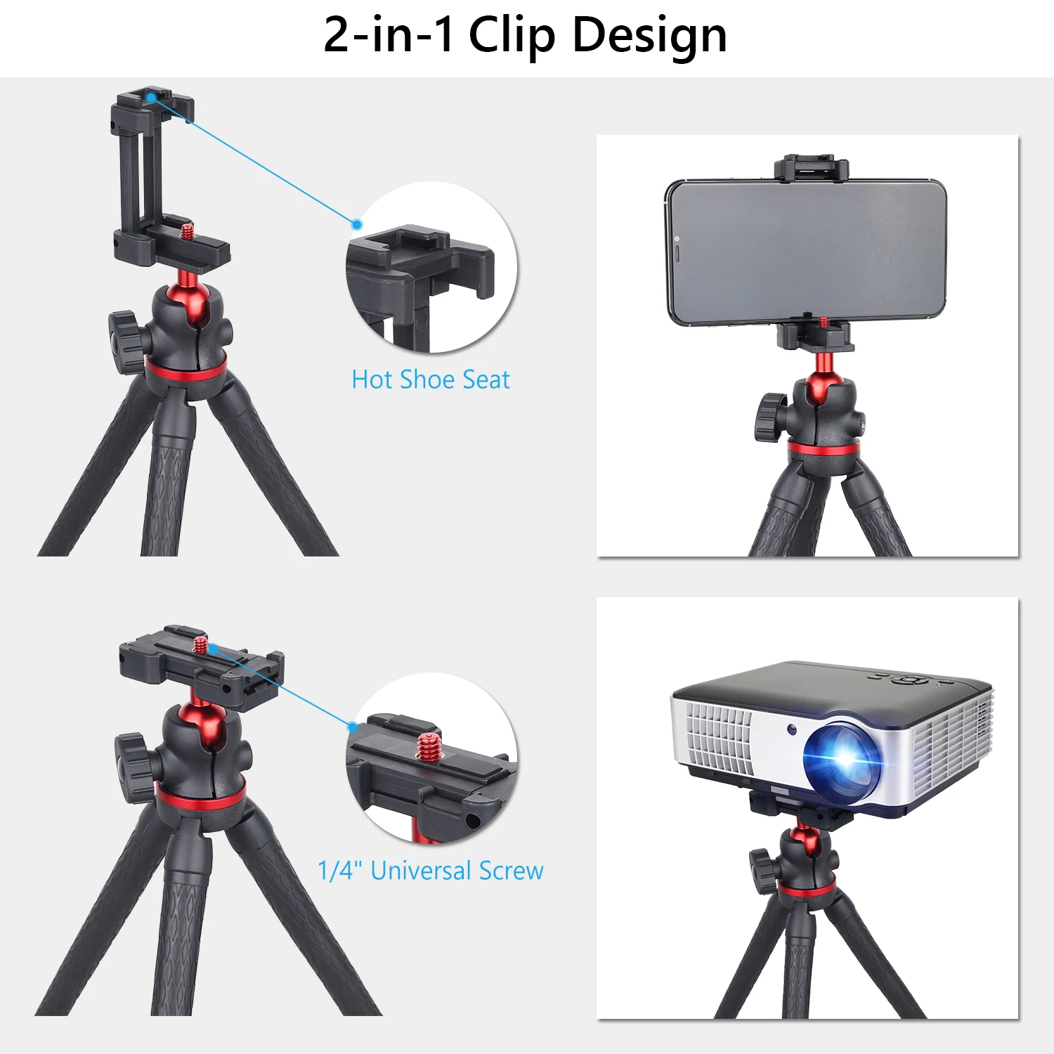 WEYLLAN DT5 Flexible Octopus Tripod for Phone DSLR Camera Remote Control Portable Versatile Tripod For iPhone 16 Pro Max Samsung