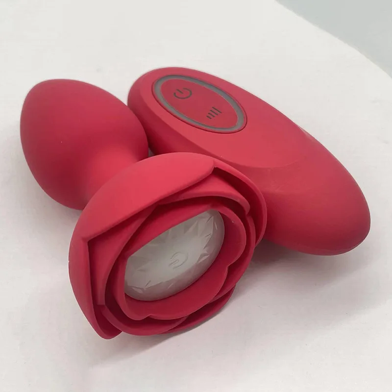 Soft silicone rainbow electric anal plug SM masturbation massager wireless remote control sex toy