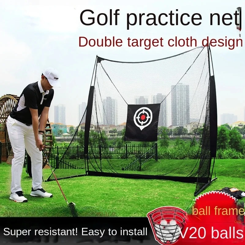 Double Indoor Golf Practice Net Golf Mesh Swing Wedge Training Equipment Supplies