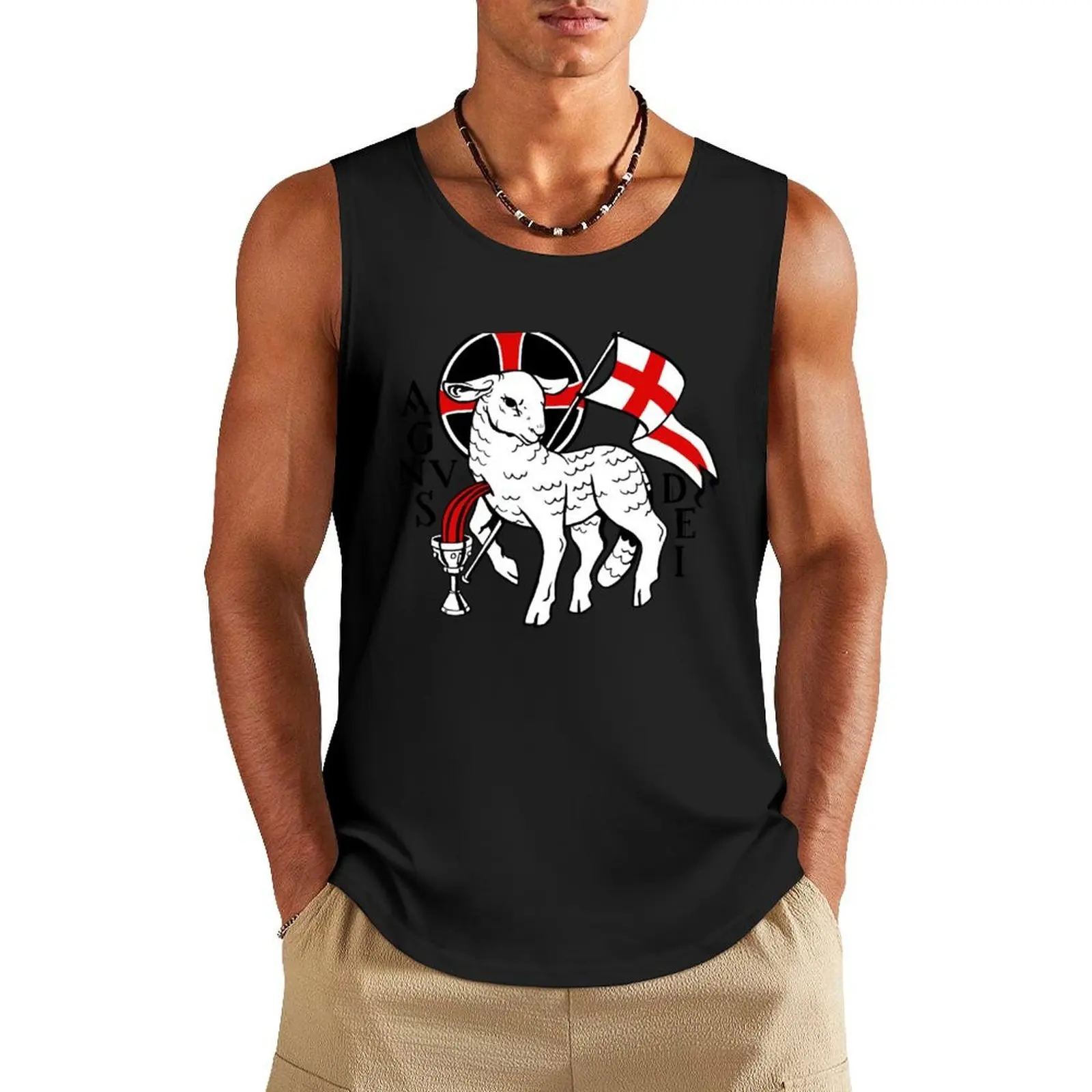 

Agnus Dei - Lamb of God Tank Top sleeveless vests t-shirt for men Men's gym t-shirt