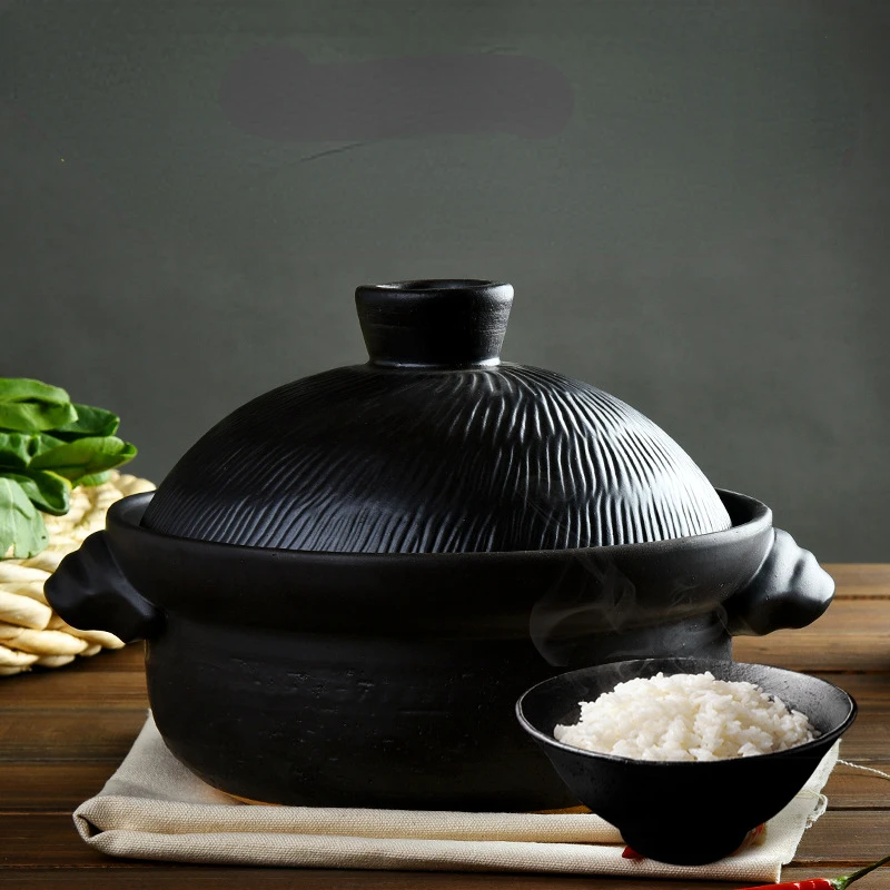 

Cooking casserole double cover Japanese pottery ceramic soil pot soup Chinese steamed rice household fire saucepot hot pot