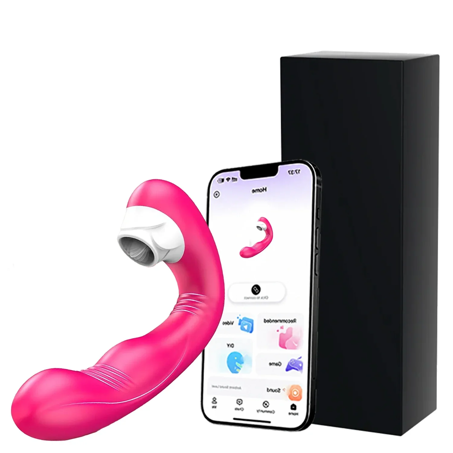 Bulete Thrusting & Licking Multi-Motion Personal Wellness Massager for Women, 10 Thrusting & 10 Licking Modes, Dual Independent Motors, Skin-Safe Soft Silicone and ABS, IPX7 Waterproof, Magnetic USB Rechargeable, Rose Red for Solo & Partner Relaxation