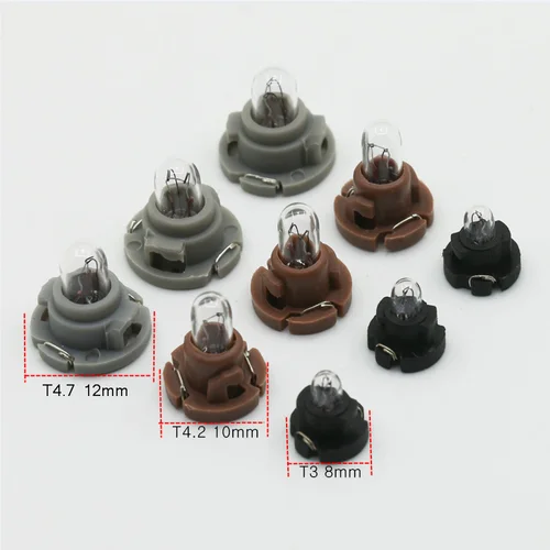 Imagen 2 del producto 10 Uds T3 T4.2 T4.7 bombillas luces interiores de coche lámpara indicadora de calefacción automática 12V 4300K luz amarilla cálida para bombilla de coche Original