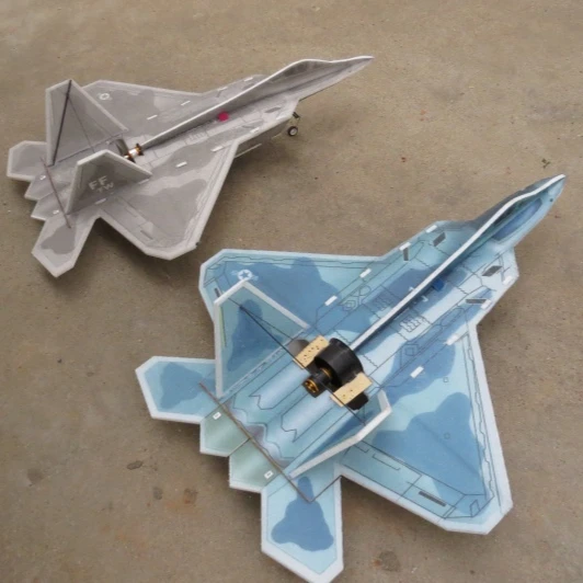 Model Airplane Fixed Wing Kt Aircraft Electric Remote Control Aircraft 9mm Solid Epp F22 Waist Push Fighter Aircraft