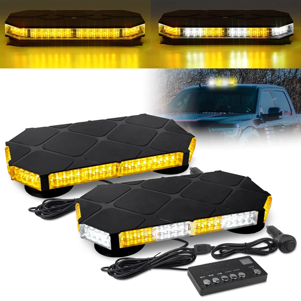 

12 В 24 В Светодиодные стробоскопы на крыше автомобиля Аварийное предупреждение 56 светодиодов Безопасный полицейский фонарь Грузовик Скорая помощь Снегоочиститель 45 режимов мигания