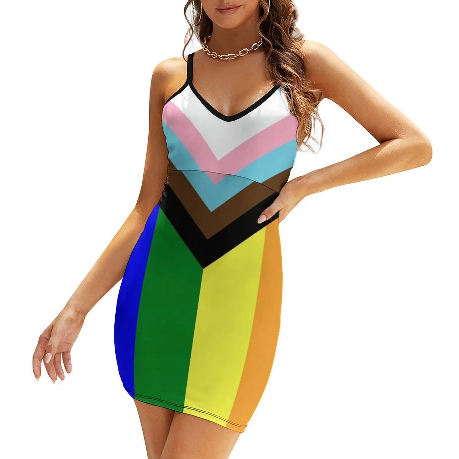 

Progress Pride Flag Sling Dress elegant women's dresses for wedding luxury dresses bandage dress evening dress ladies