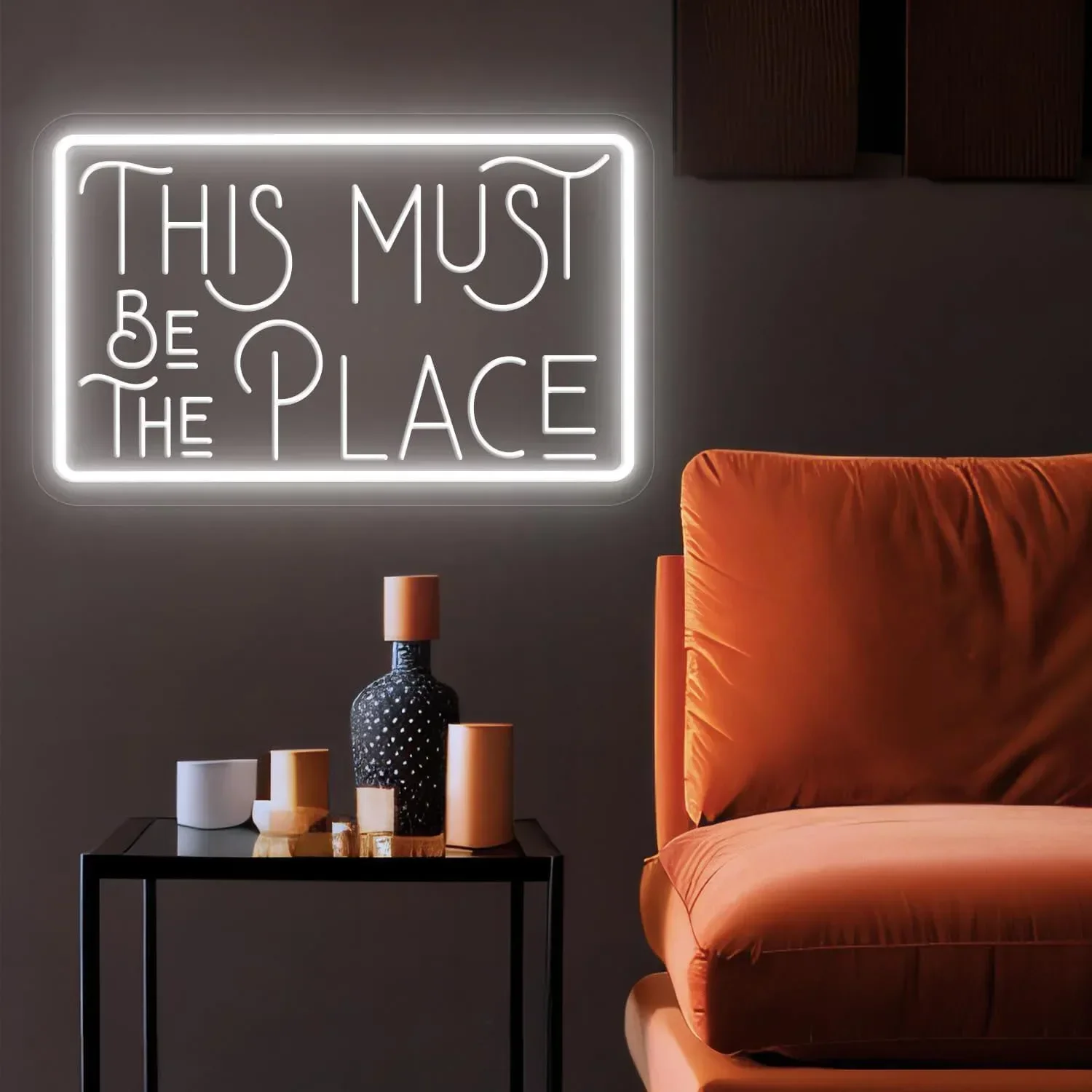 This Must Be The Place Neon Sign Wall Decor LED Neon Party Decoration USB-powered with Adjustable Brightness LED Neon Sign