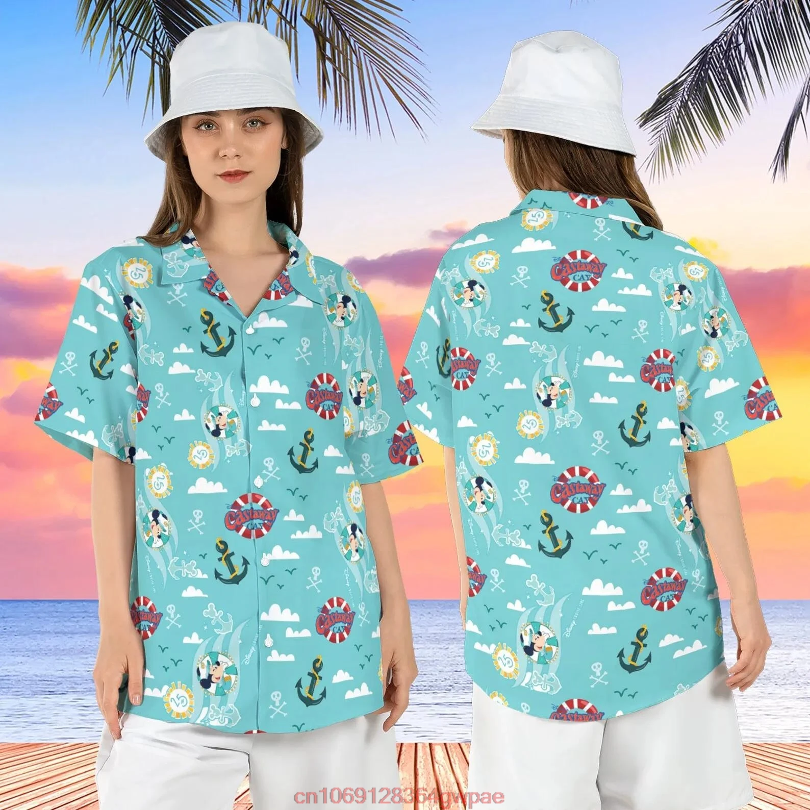 Disney Mickey Cruise Hawaiian Shirt Men Disneyland Cruise Line 25th Anniversary Hawaii Shirt Disney Castaway Cay Button Up Shirt