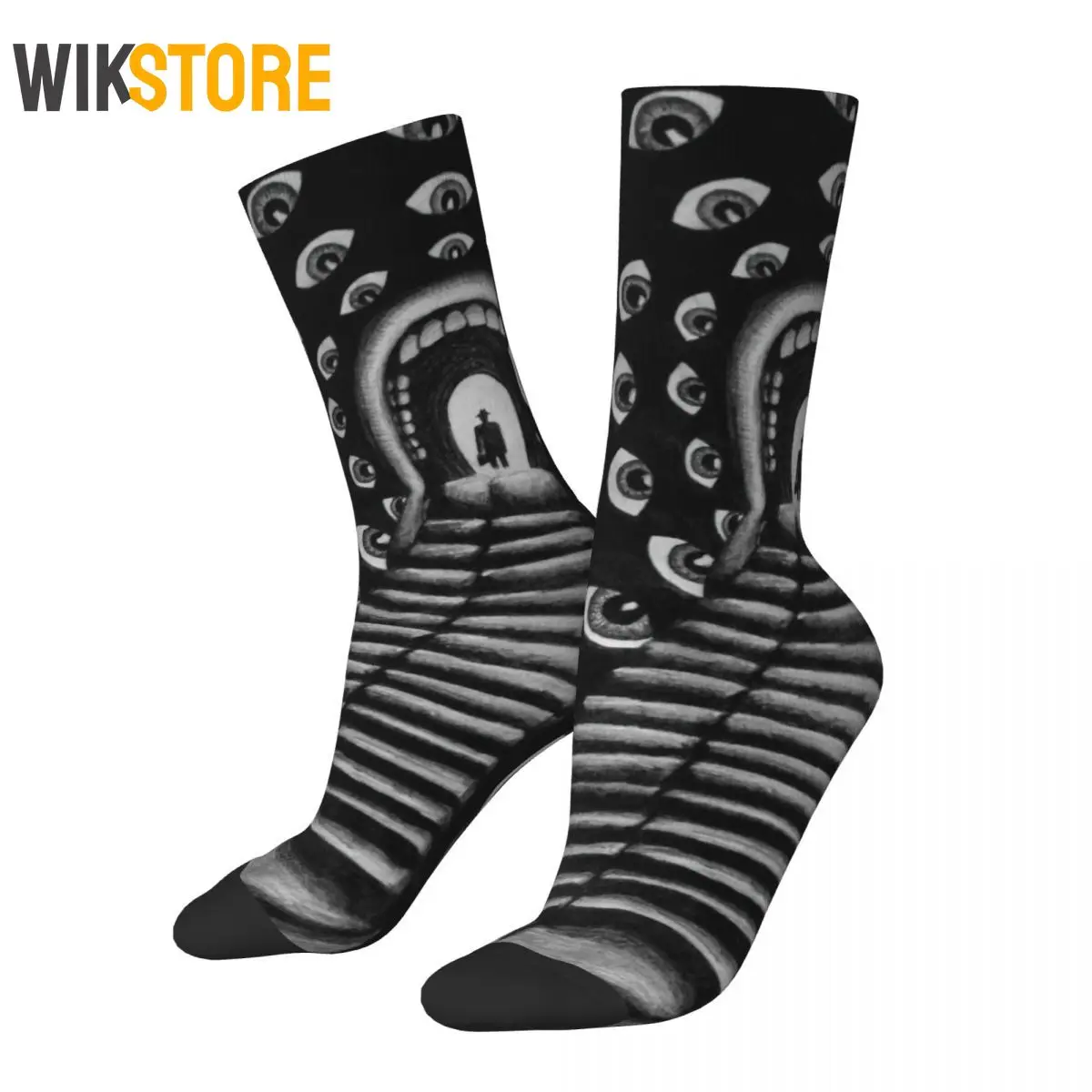 

New Male Men Socks Harajuku Gothic Goth Horror Witchcraft Eyes Sock Psychedelic Sport Women's Socks Spring Summer Autumn Winter