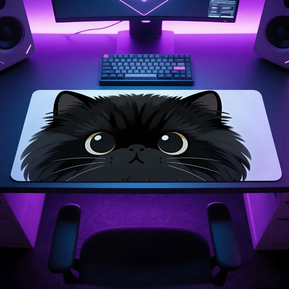 

Утолщенная клавиатура, аксессуары для ПК, резиновый противоскользящий игровой коврик с дизайном Edge-Lock и рисунком персидского кота для настольных ноутбуков