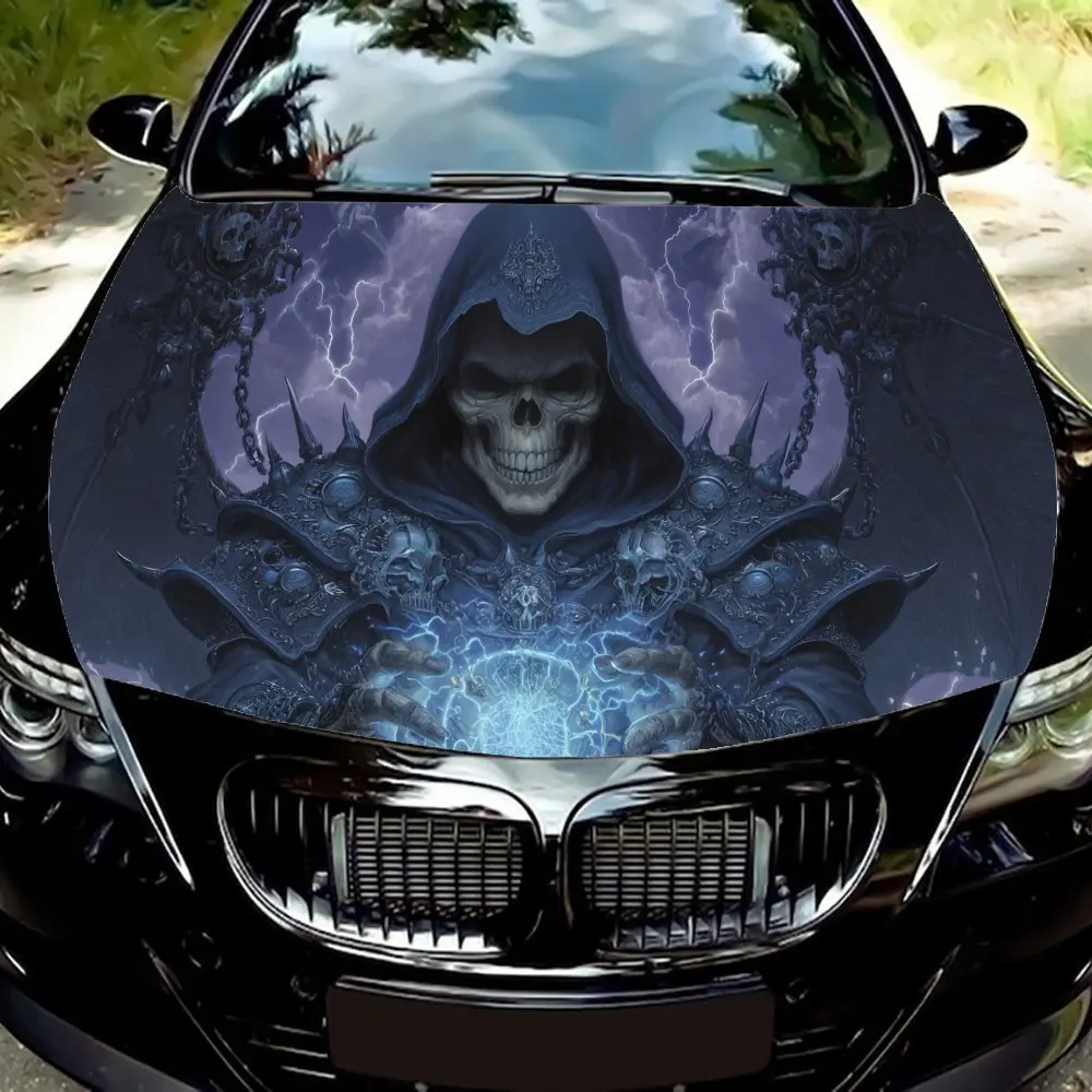 

Наклейки на капот автомобиля Creepy Death Skeleton, водонепроницаемые самоклеящиеся, устойчивые к царапинам, легко приклеиваемые, прочные автомобильные наклейки из ПВХ, c