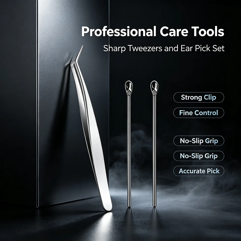 3Pcs Rustproof Tight Closure Stainless Steel Eyebrow Tweezers for New Female Learners Sculpt Eyebrow Contour Daily Cosmetic Gear