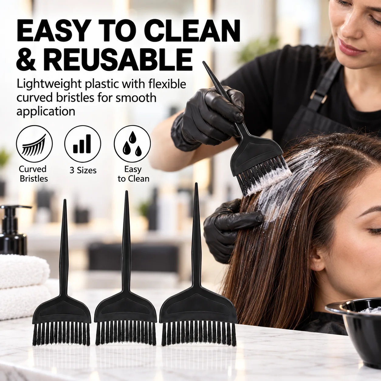 Dye Hair Brush Salon Non-slip Color Cream Brush Hair Coloring Brush Hair Dye Applicator Dust Brush Styling Accessorie Tools