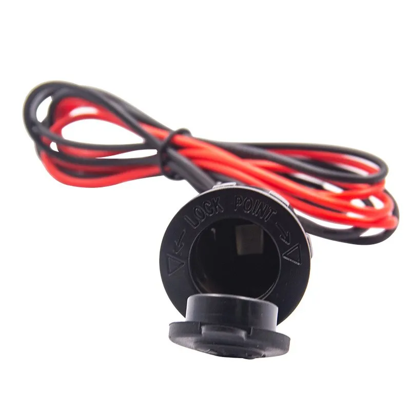 2PCS 12V Waterproof Car Cigarette Lighter Socket, 60CM Cable, Power Outlet for Car, Boat, Motorcycle, Tractor