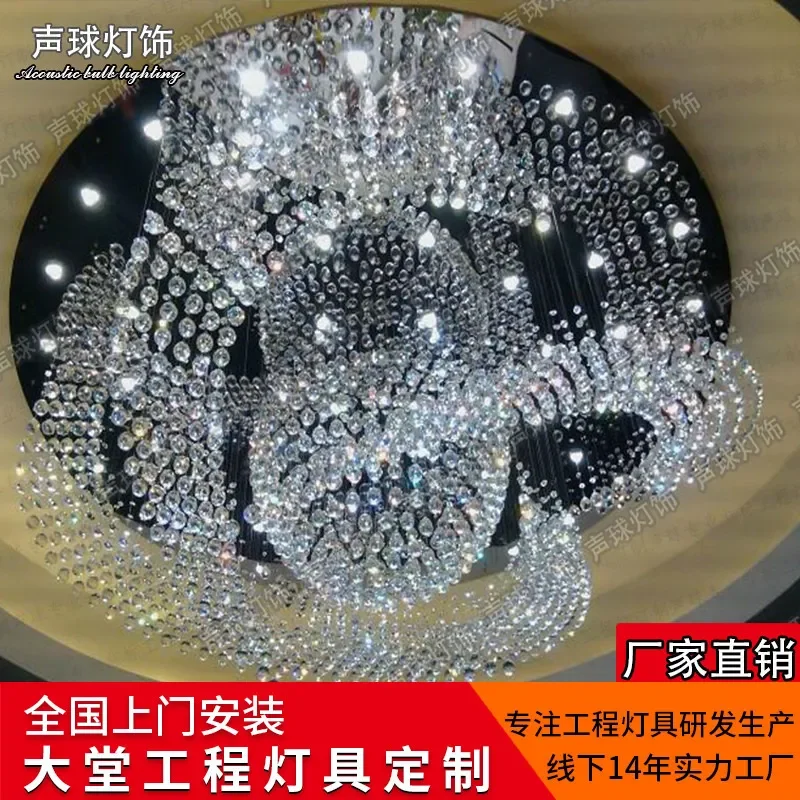 for Hotel Lobby Round Crystal Light Customized Special-shaped Sales Club KTV Engineering Light