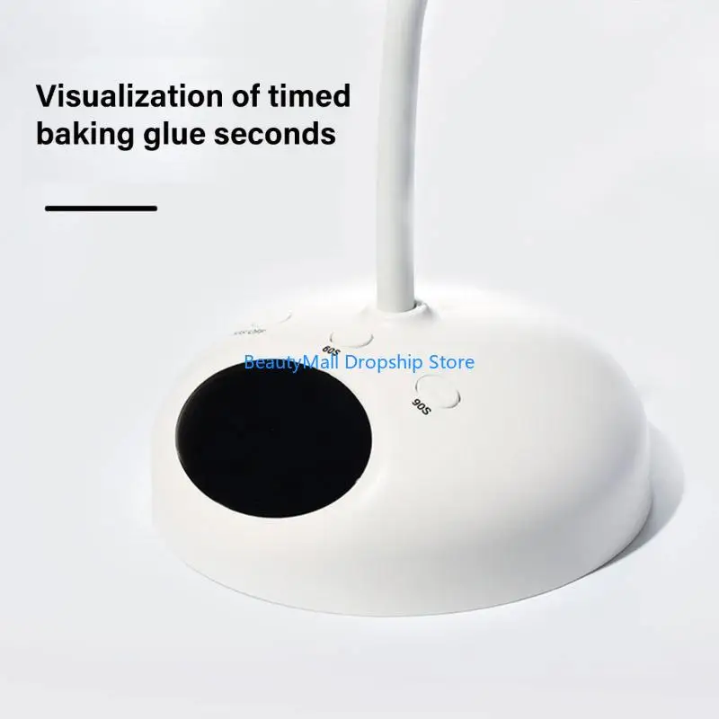 40JD 24W Luz uña para uñas gel Lámpara uñas flexible secadora uñas recargable secador uñas seco rápido secador