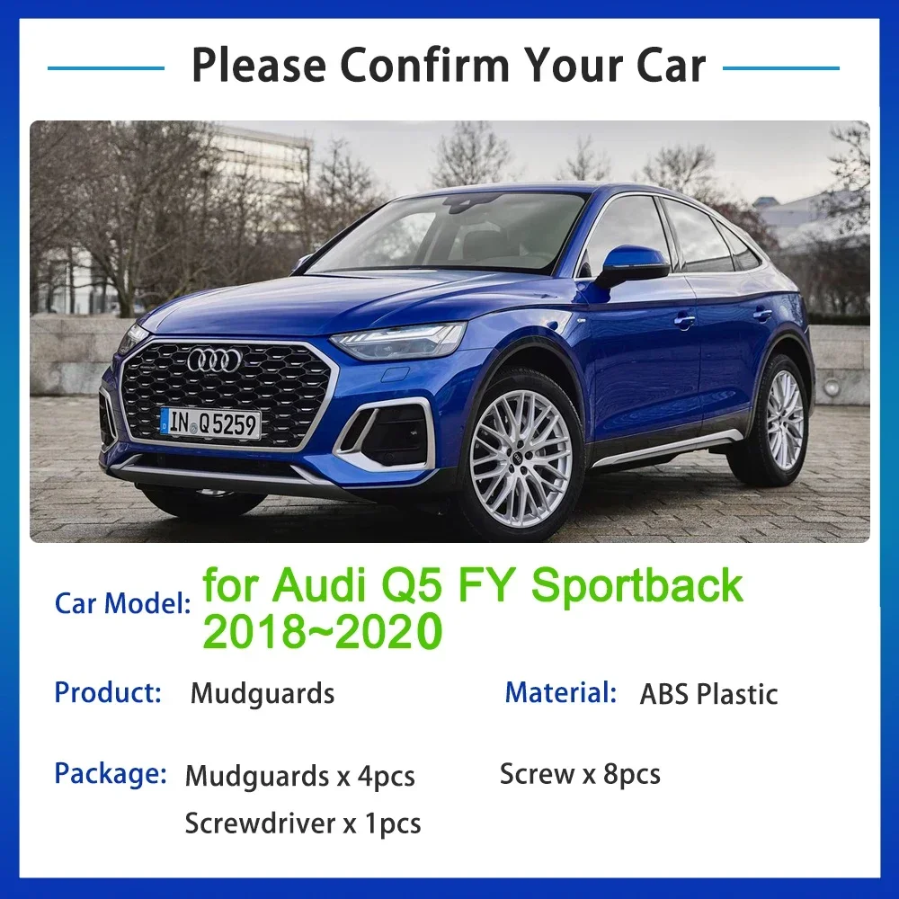 for Audi Q5 FY Sport 2018 2019 2020 2021 MudFlaps Mudguards Splash Guards Fender Flare Auto Front Wheel Car Accessories 80A 2 II