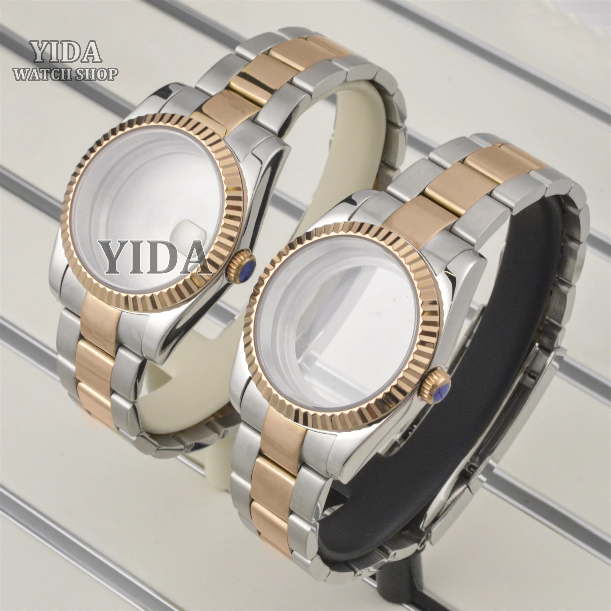 NH35 Watch case Strap for Datejust Stainless Steel Band Sapphire Glass 10ATM Waterproof fit NH35 NH36 Automatic Movement Parts