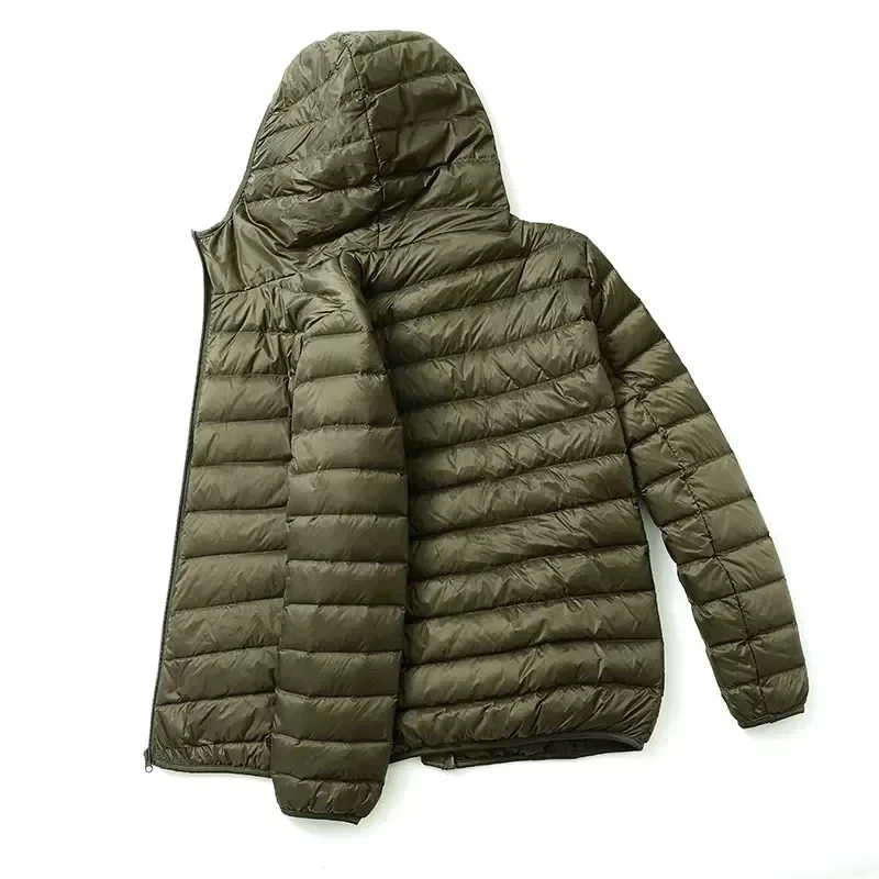 Herbst Winter Ultra Licht Weiße Ente Unten Jacke Männer Wasserdicht Casual Outdoor Tragbare Leichte Männliche Gepolsterte Mäntel Plus Größe