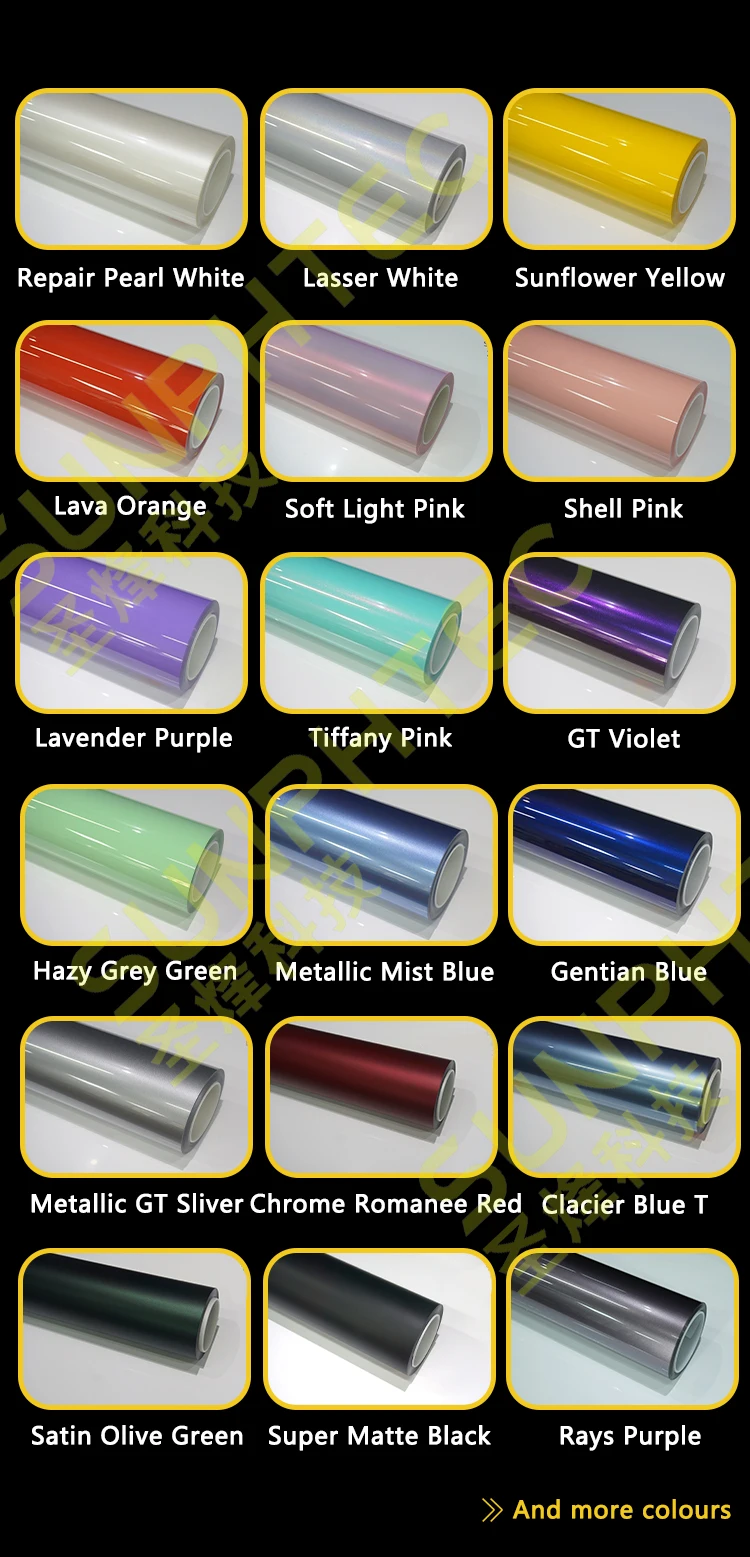 2025 Venta al por mayor 2025 TPU de alta calidad autoadhesivo brillo cambio de Color auto curación envoltura de cuerpo completo película de rollo de vinilo para coche