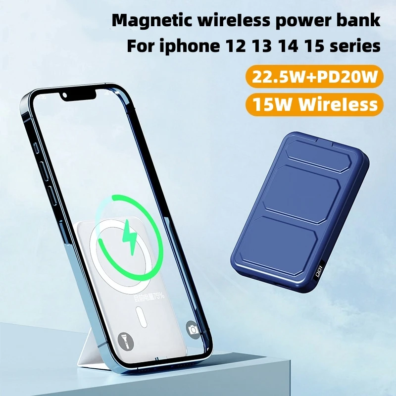 20000 mah Magnetyczny bezprzewodowy Power Bank 22,5 W Super szybka ładowarka do iPhone'a 16 15 14 13 12 11 Pro Max Zewnętrzna bateria zapasowa do telefonu