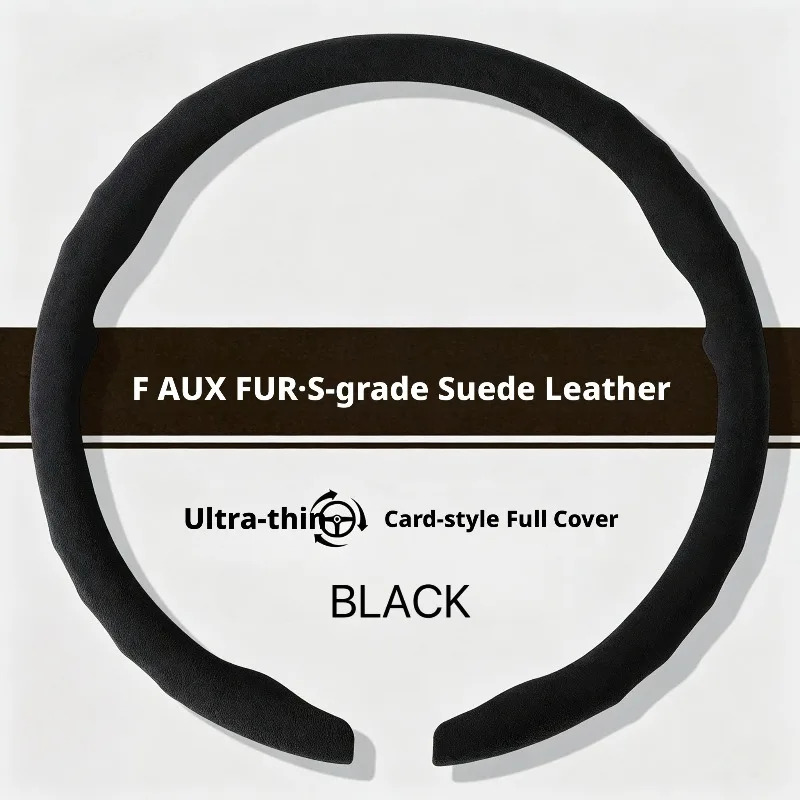 For Jeep, 2026 New Ultra-Thin Suede Steering Wheel Cover, All-Season, Anti-Slip & Comfortable, 38cm, Auto Interior Accessory`