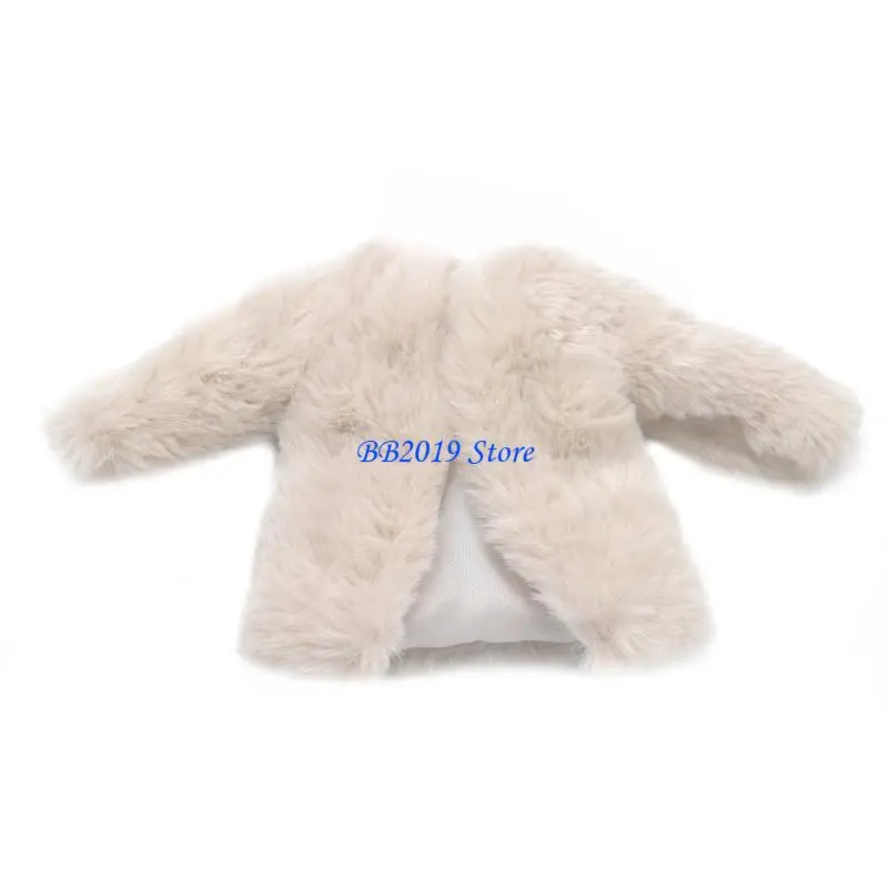 Q0KB 12 pulgadas para ropa muñeca atuendo pelaje piel esponjosa interactiva para niñas cumpleaños