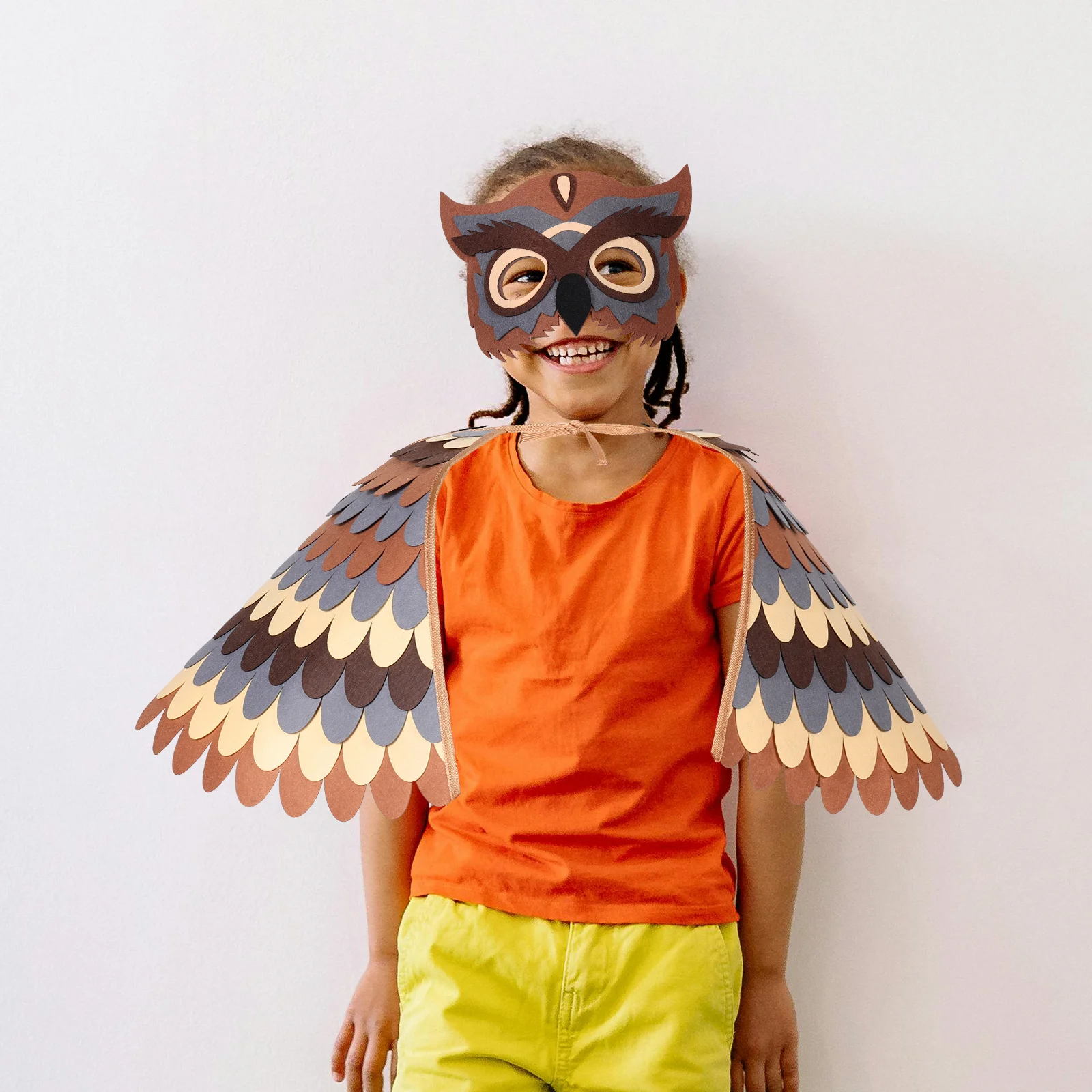 Zestaw kostiumów zwierząt dla dzieci, strój ptaka z skrzydłami, maska, na imprezę, występ sceniczny, Halloween, cosplay