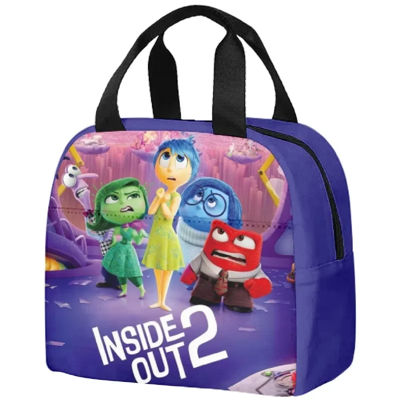 Disney Inside Out 2 Cartoon Lunch Bag Work School Anime 3D Digital Printing Large Capacity Storage Insulated Portable Bento Bags