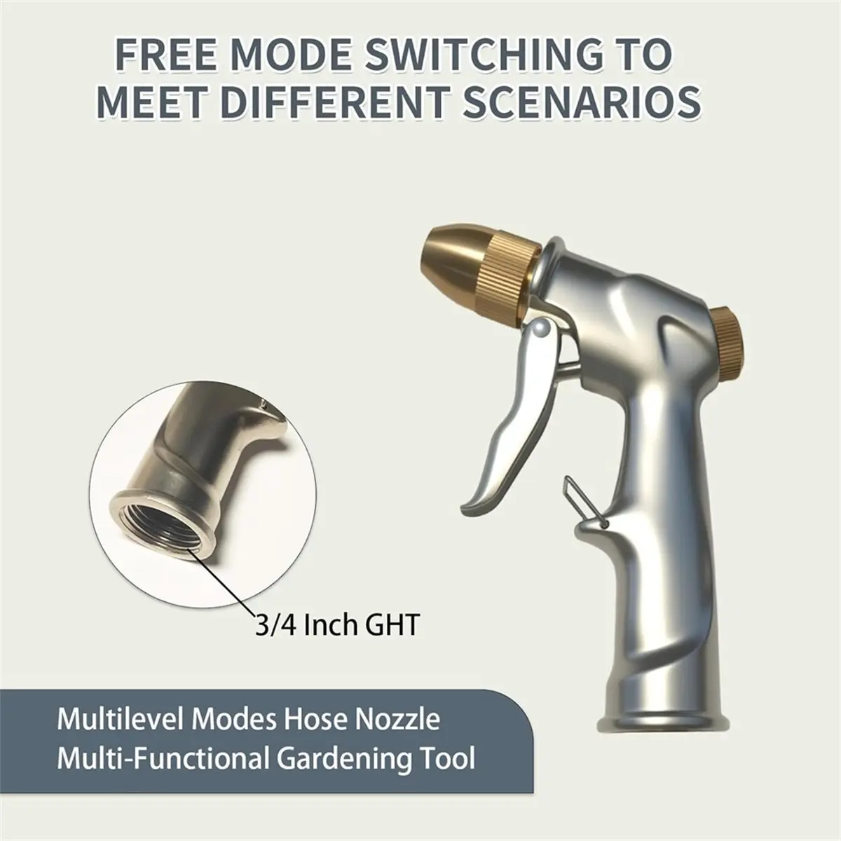 A74U Heavy-Duty Nozzle Sprayer, High Pressure Water with Brass Connector for Plants and Lawns