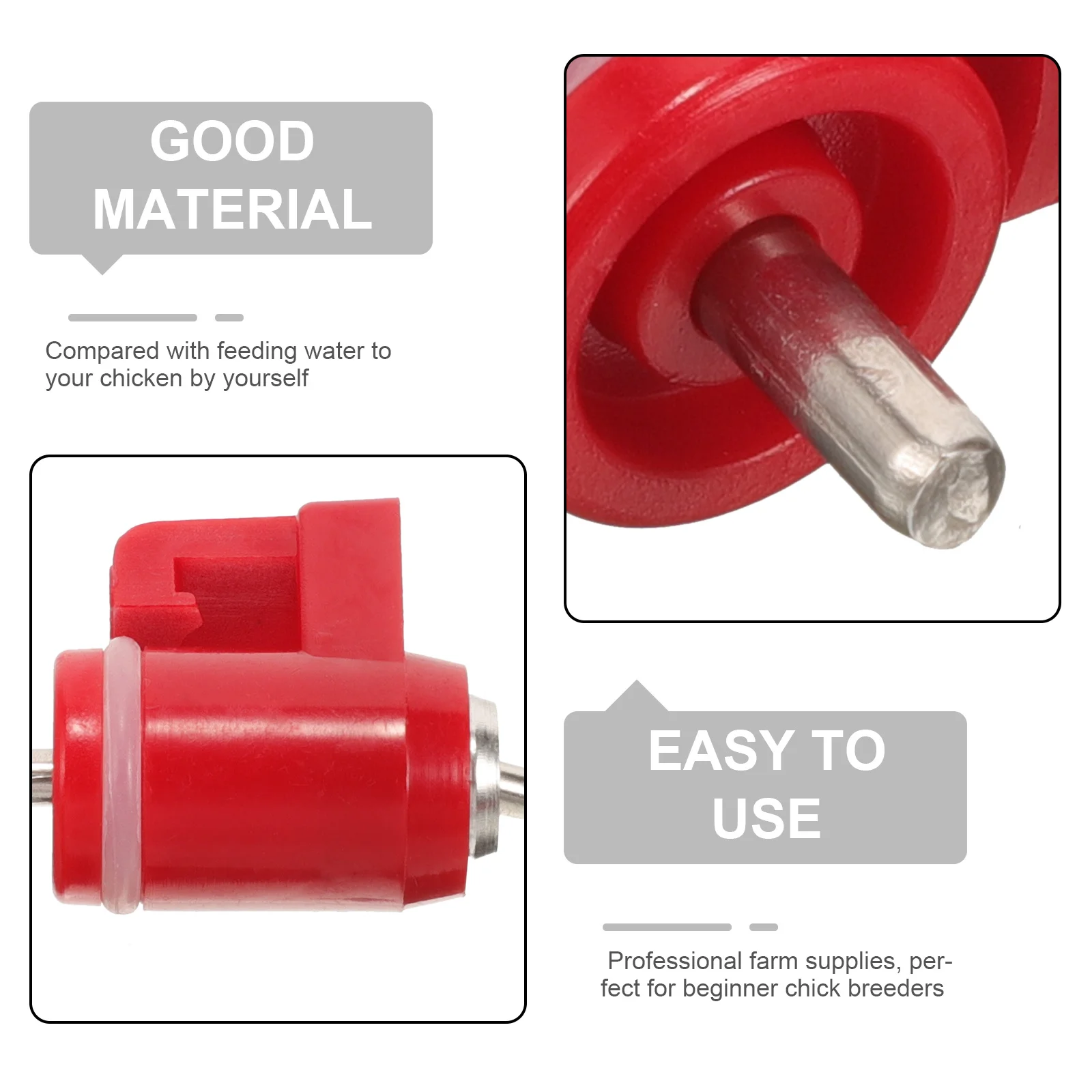 10 pçs bebedor de frango mamilos plástico metal aves bebedores substituição para galinhas codorna pombos uso fazenda aves água