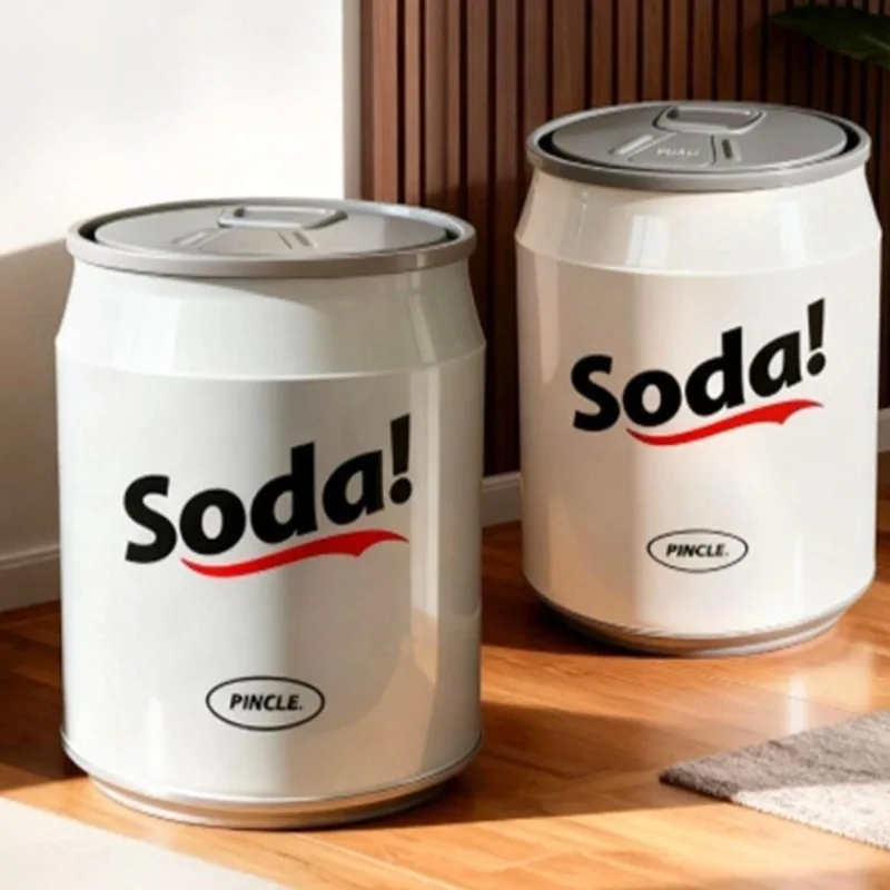 Coke Can Dustbin Plastic Trash Cans Luxury Kitchen Litter Bins Large Living Room Bathroom Trash Bin with Wheels Home Cleaning view 2