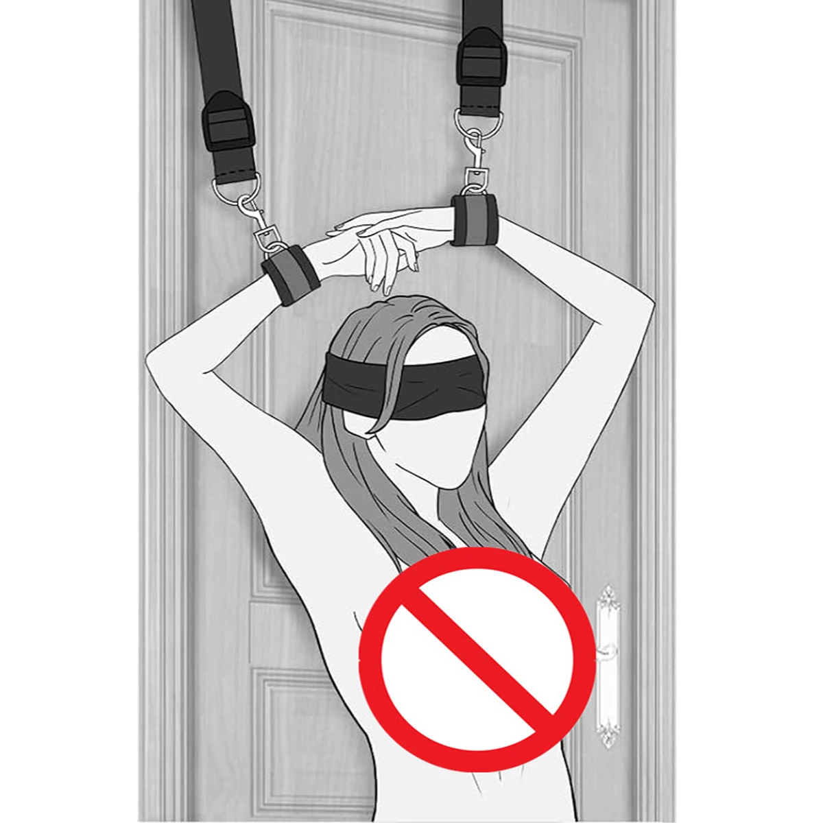 BDSM باب الجنس سوينغ تكبيل ضبط النفس العين بليندر مجموعات الالعاب الجنسية زوجين SM المثيرة ألعاب ضبط النفس الكفة لصقة عين 18 + الجنس المنتج